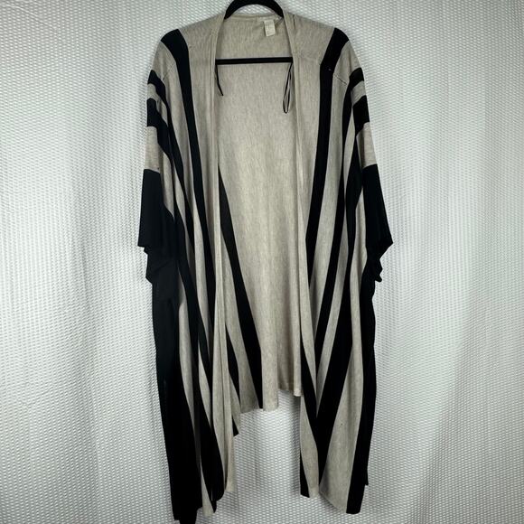 H & M Womens Open Short Sleeve Cardigan Black Khaki Medium Large Casual Workwear - Picture 1 of 8